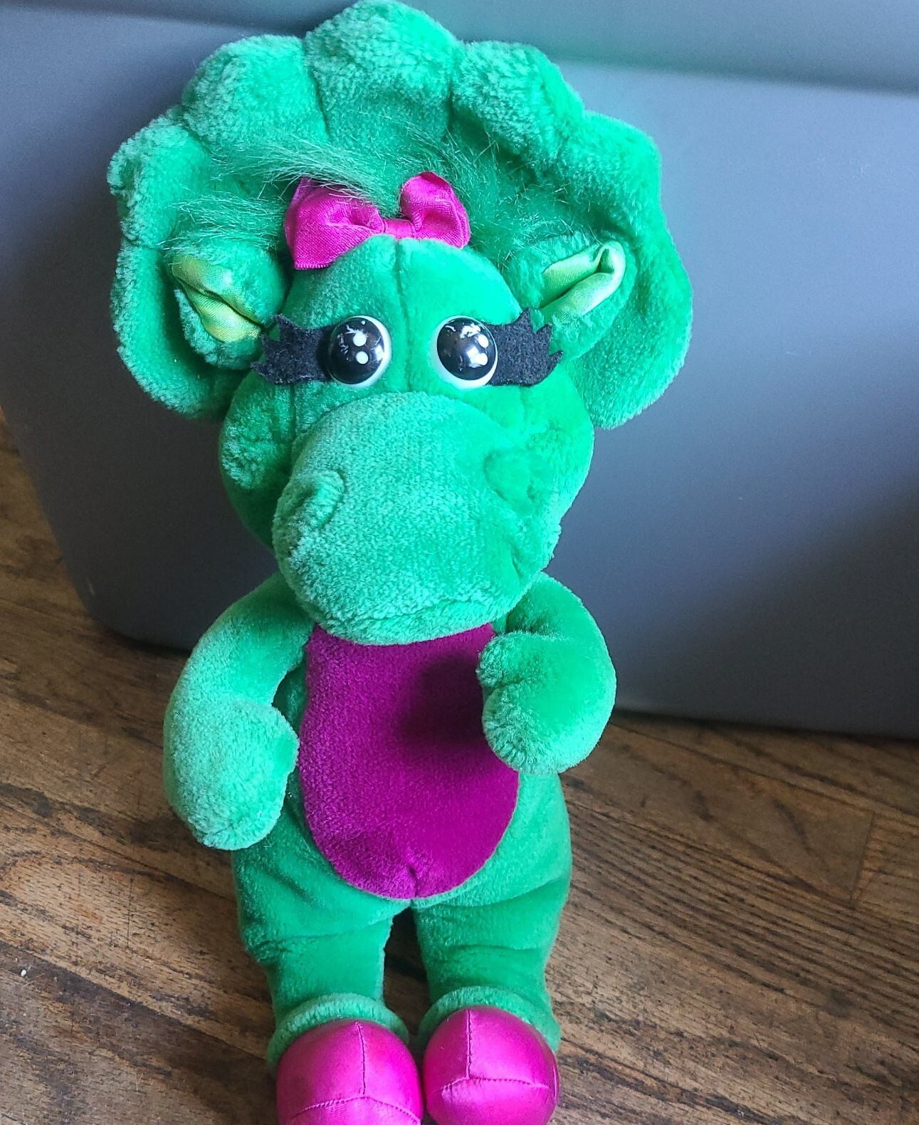 Baby Bop Vintage 1992 Lyons Group Plush Barney The Dinosaur Green Friend 14&Prime;
