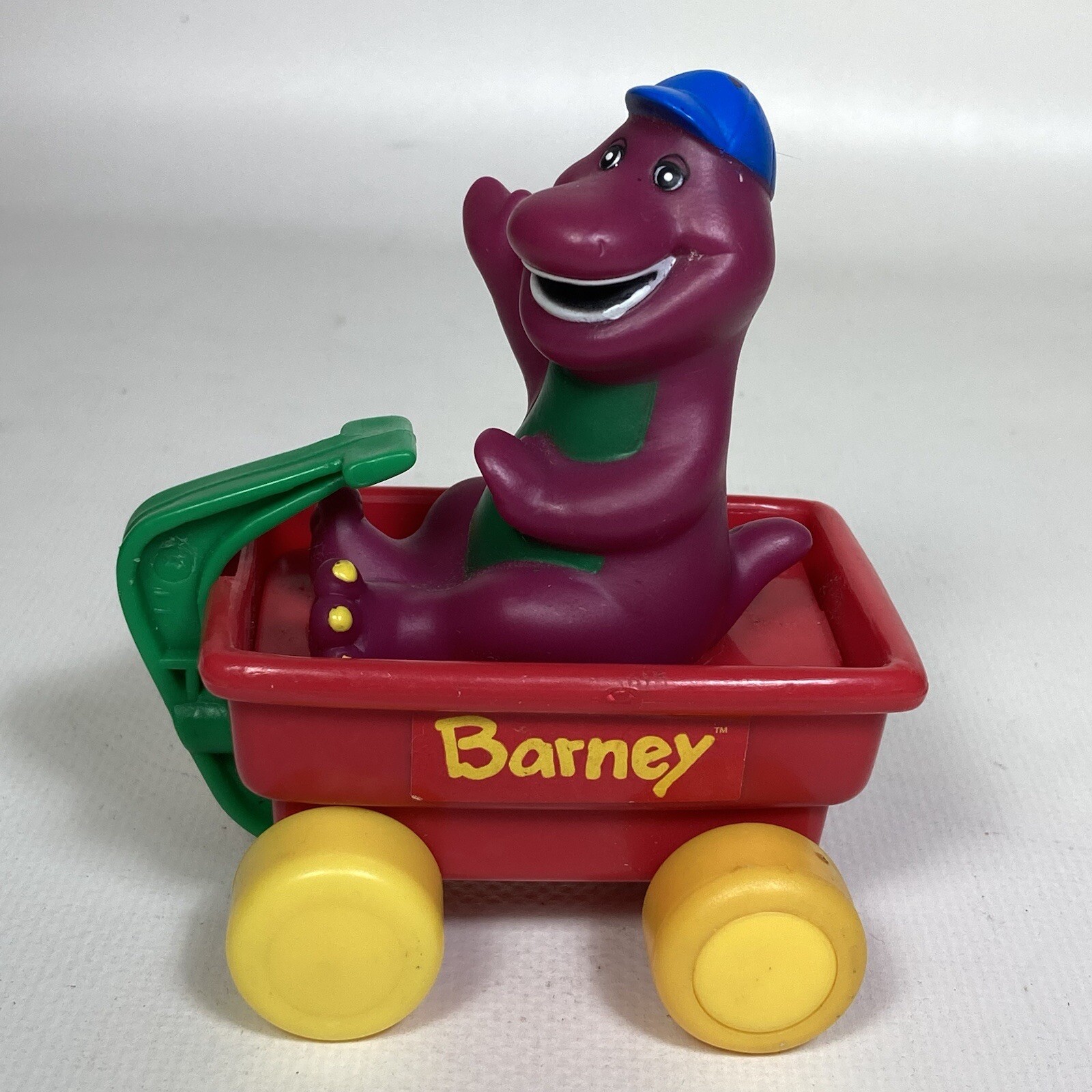 VTG Barney Riding A Red Wagon Toy The Lyons Group Hasbro 1990s