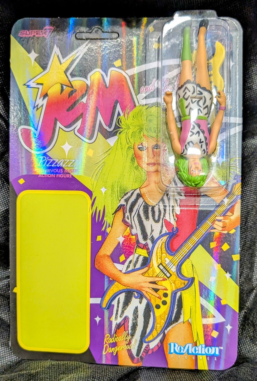 Super7 Jem- Pizzazz Reaction Figure ERROR Card!! OOAK Cartoon Toy!