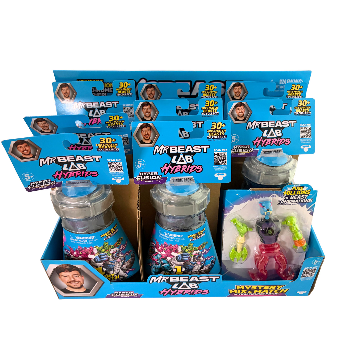 Mr Beast Lab Hybrids Hyper FusionSeries Singles 8 pack Case W/ Display extra