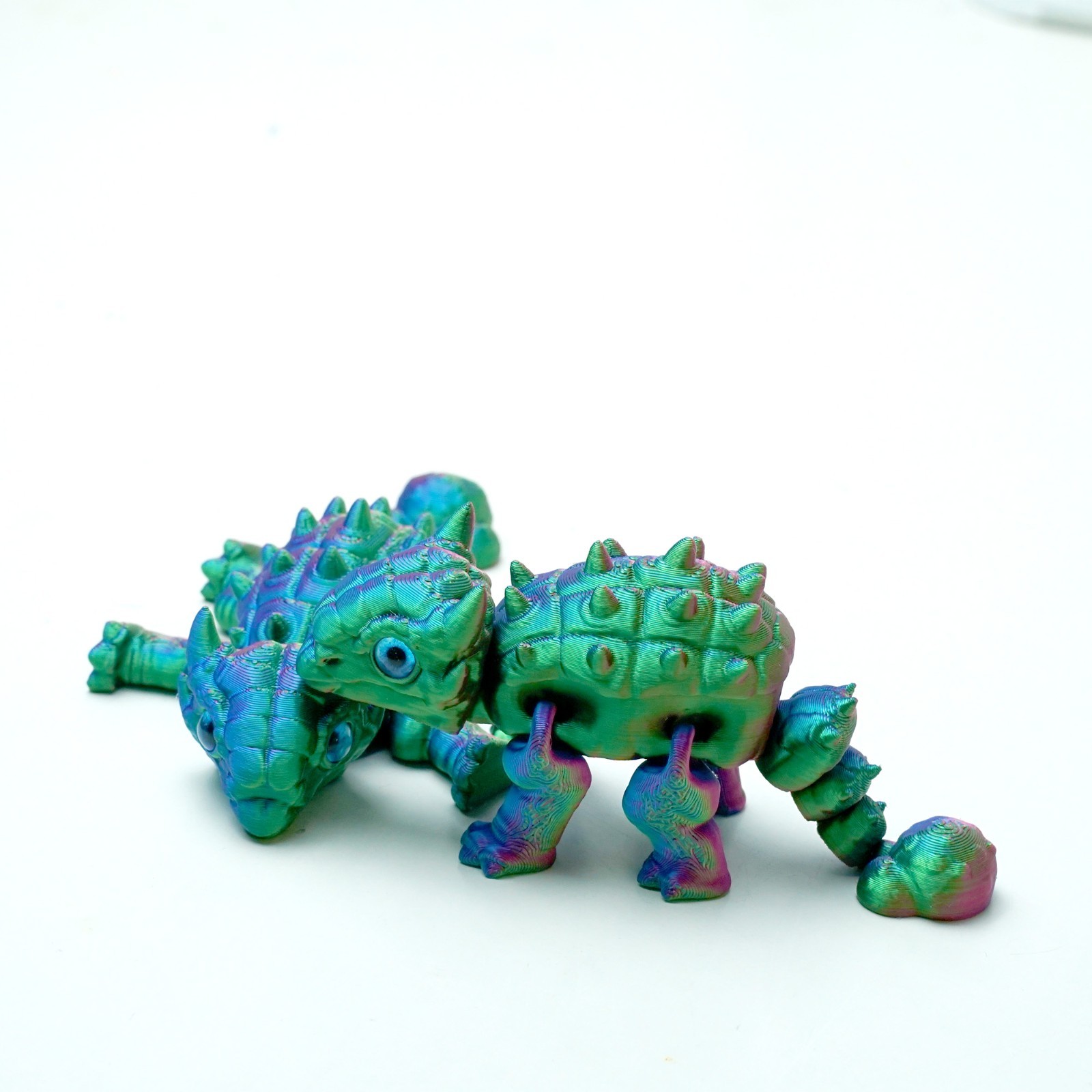 2PCS 3D Printed Ankylosaur Model,Articulated Animals figure,Toys Home Decor