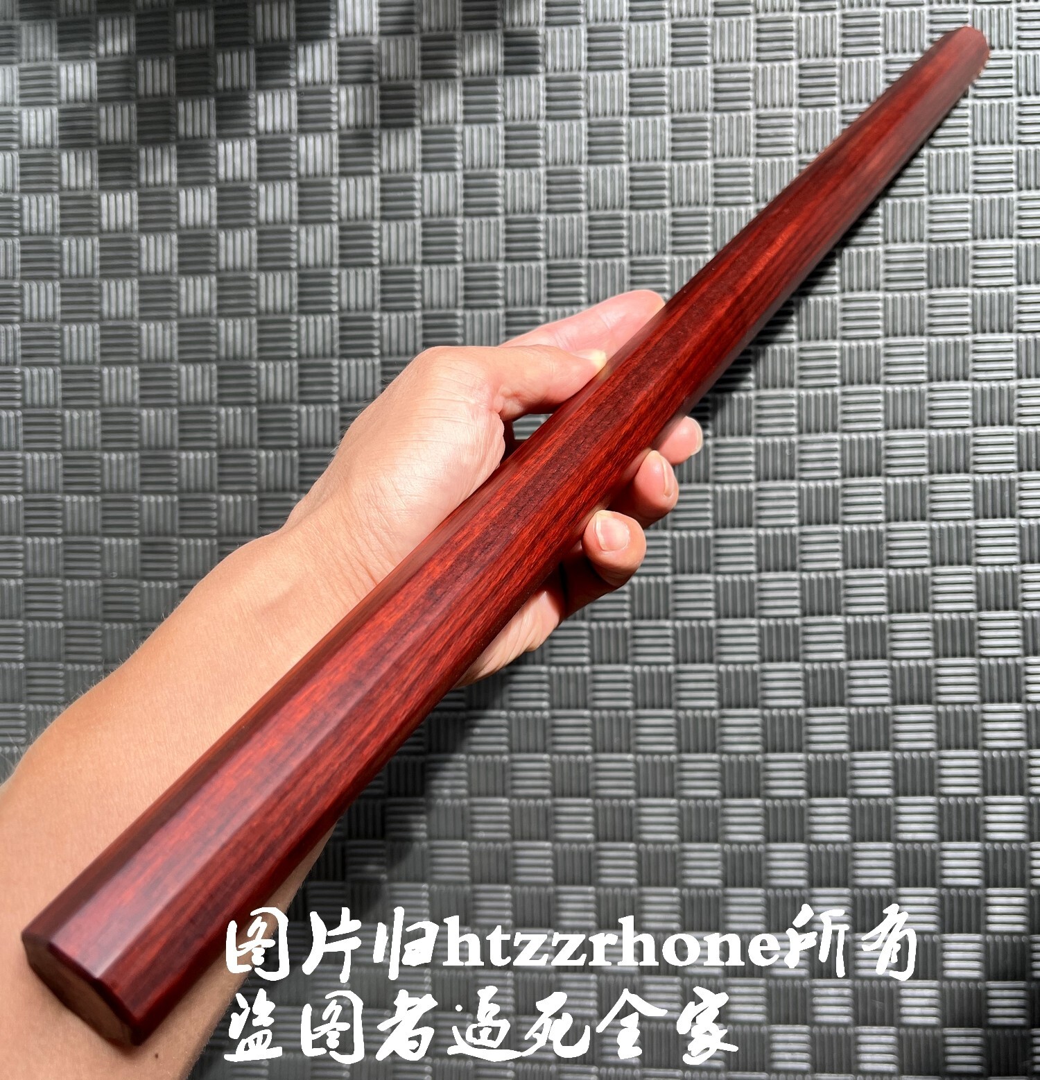 Solid 24&Prime; Chinese Roeswood Stick Bar Octagon Kung Fu Safety Training Hand Toy