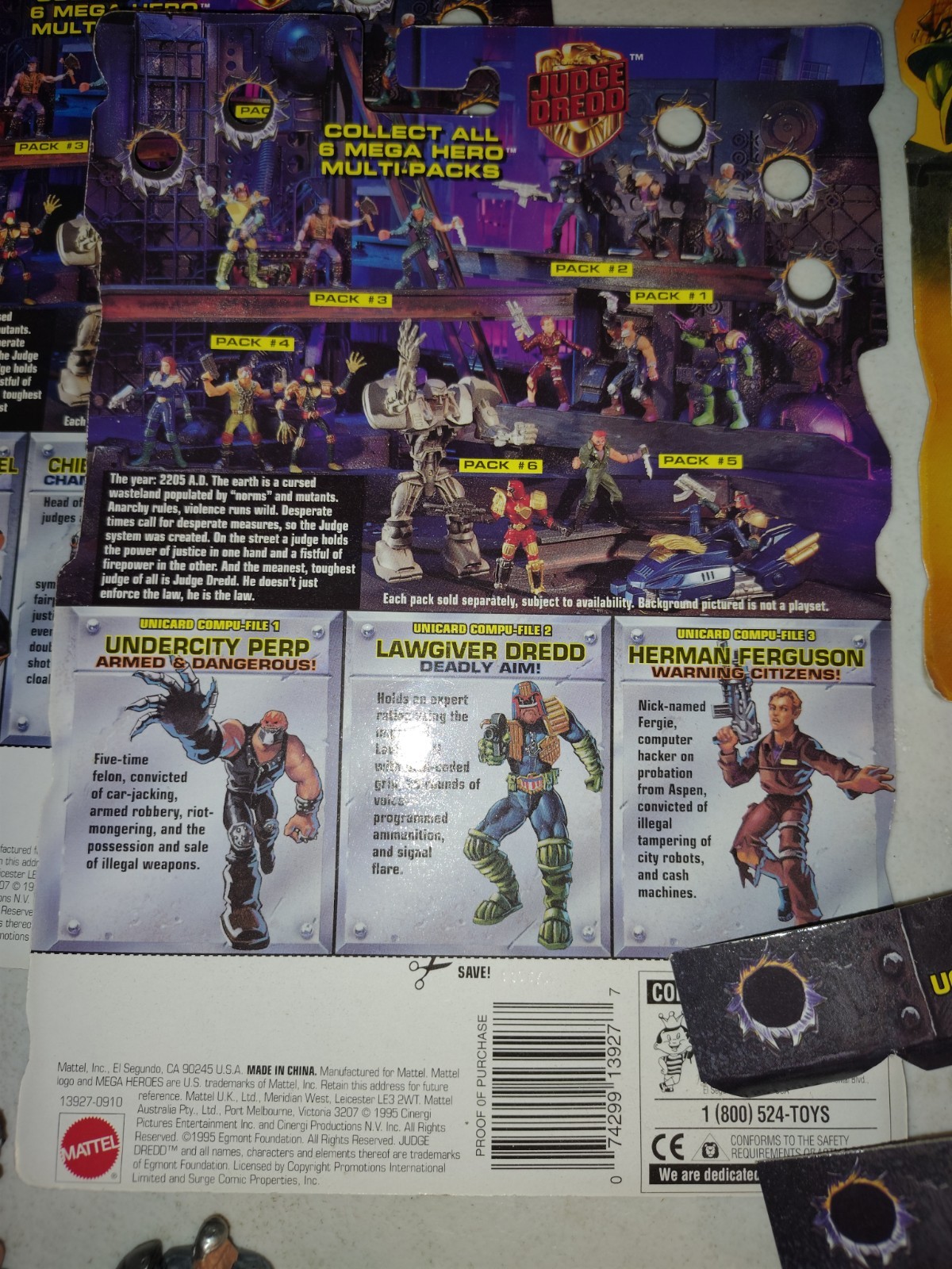 Mega Heroes Judge Dredd 1995 Mattel Mini Figure Lot Battle Pack Loose OOB Retro