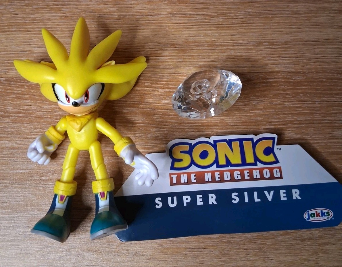 Sonic the Hedgehog SUPER SILVER 4&Prime; Figure Emerald Jakks Pacific