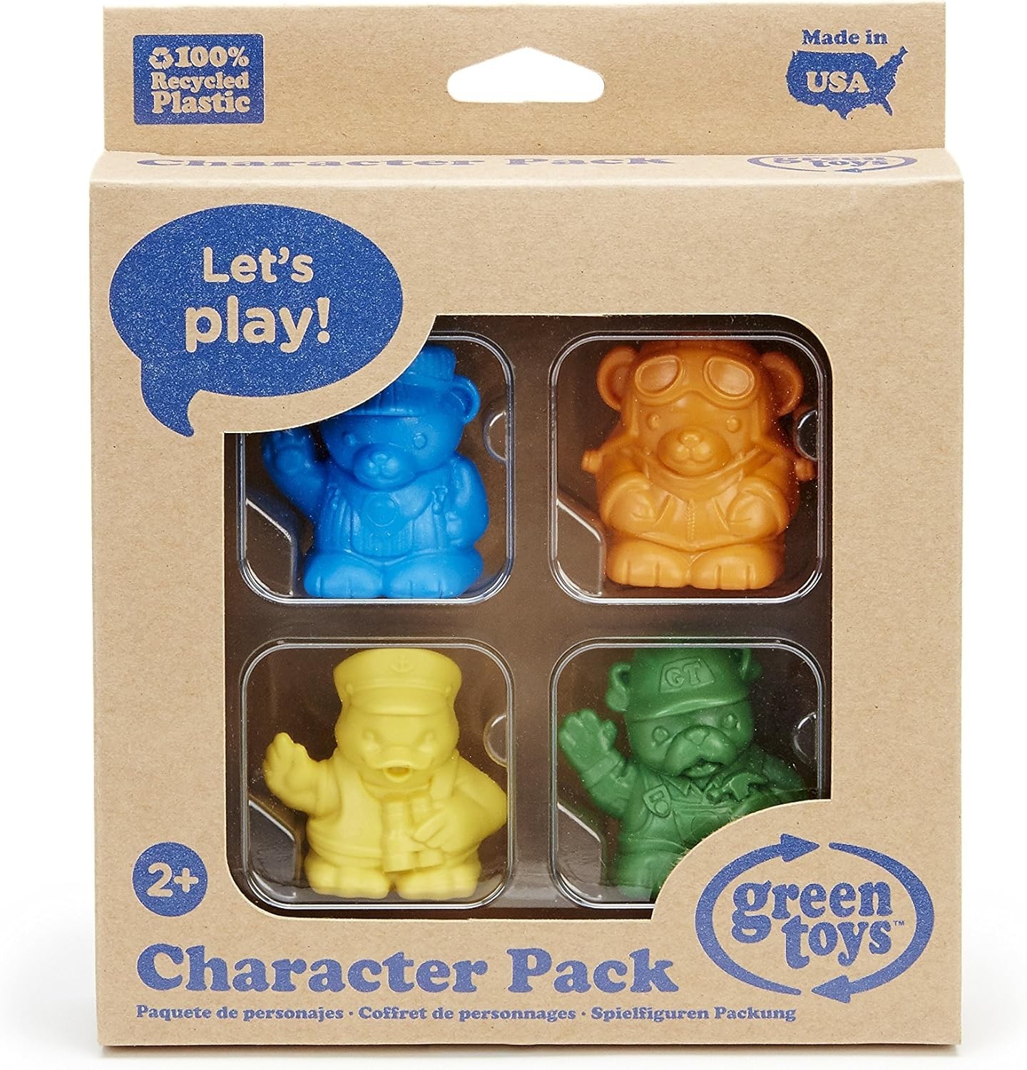 Green Toys Character Toy Figure (4 Pack) – Made in USA – New