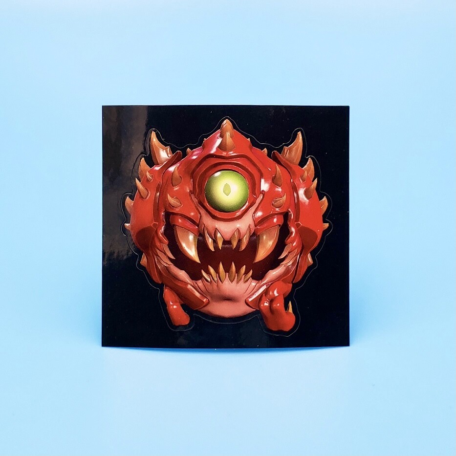 Doom Eternal Cacodemon Mini Figure & Sticker Official 3&Prime; Demon Statue Figurine