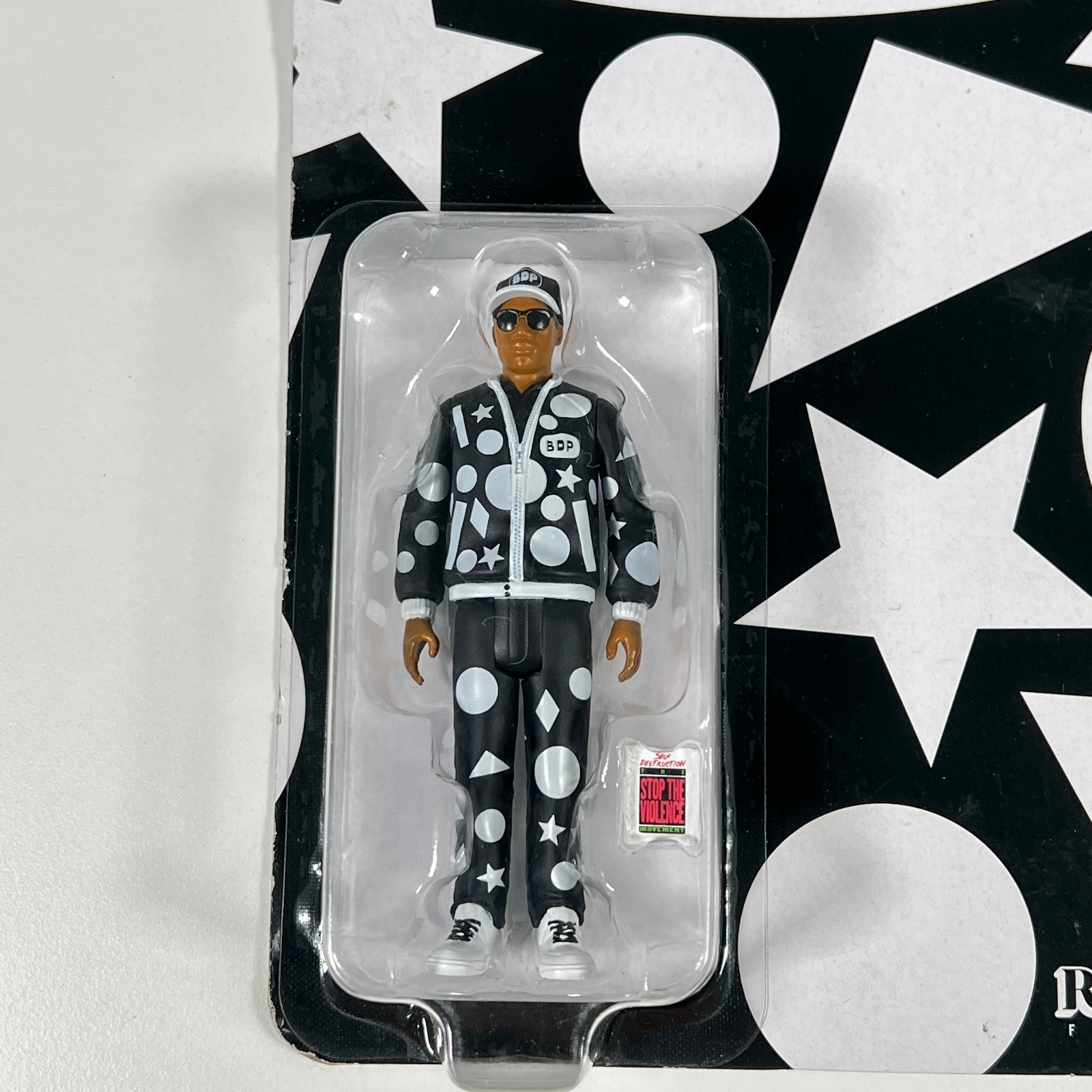 Super7 ReAction KRS-One Self Destruction Hip Hop 3.75&Prime; Carded Figure
