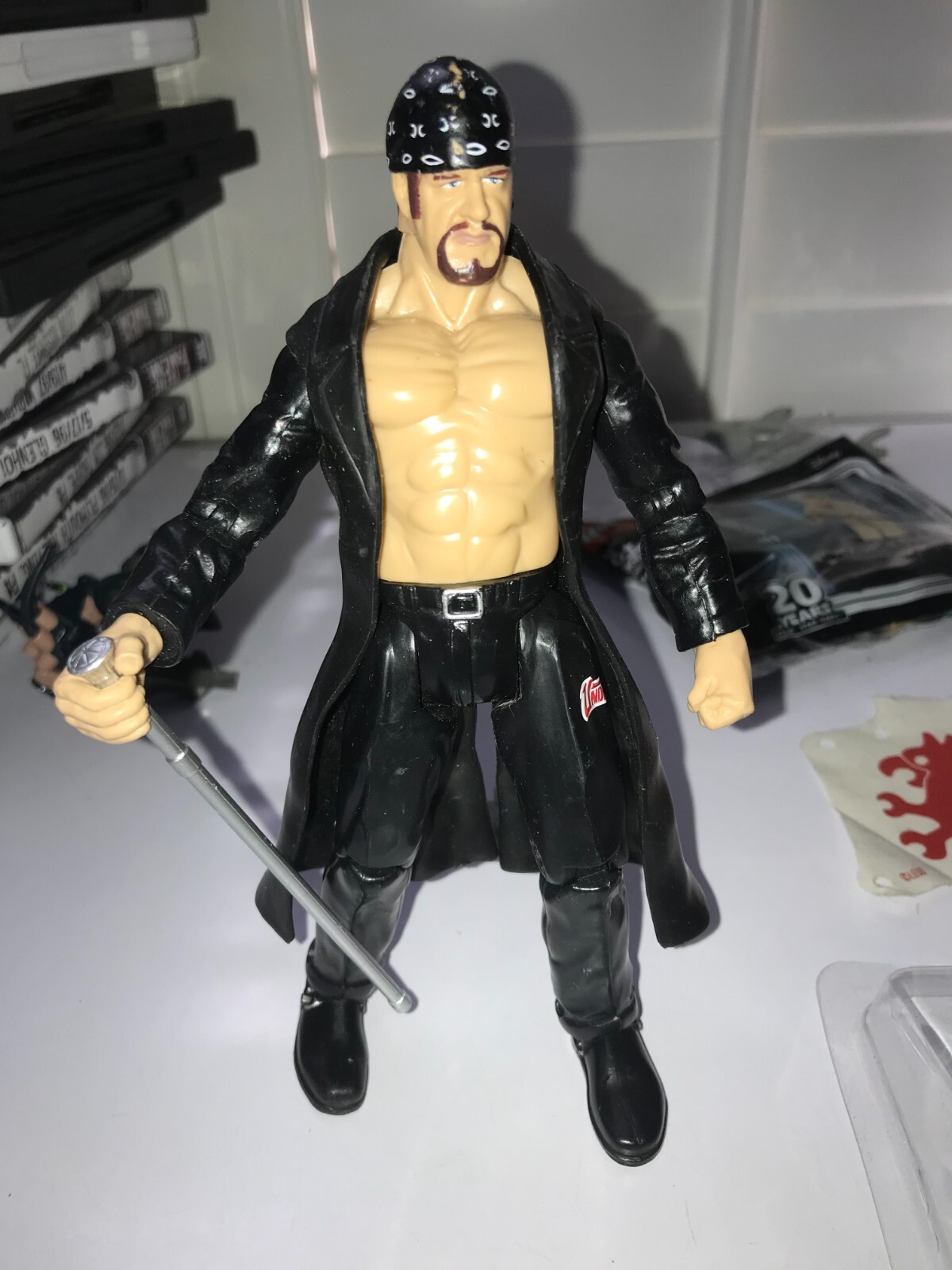 CUSTOM 4 INCH SILVER CANE FOR 6 INCH ACTION FIGURES LOOK 2X PIECES