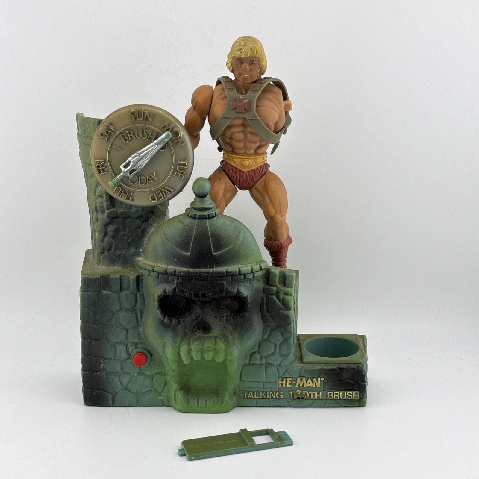 Vintage Masters Of The Universe He Man MOTU Talking Tooth Brush Holder FOR PARTS