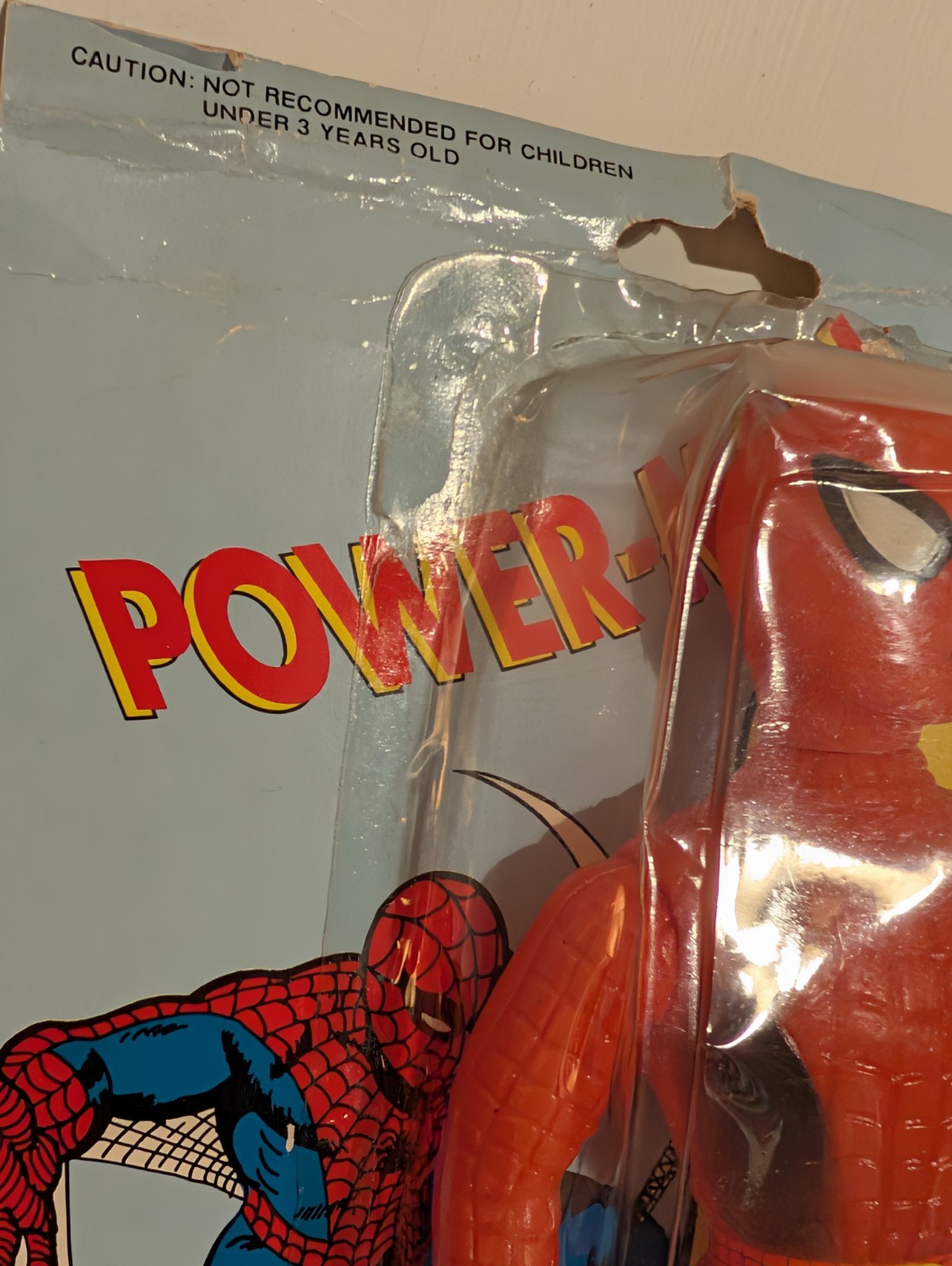Spider Man Power Man unlicensed bootleg knock off 1980&rsquo;s 1990&rsquo;s Rack Toy