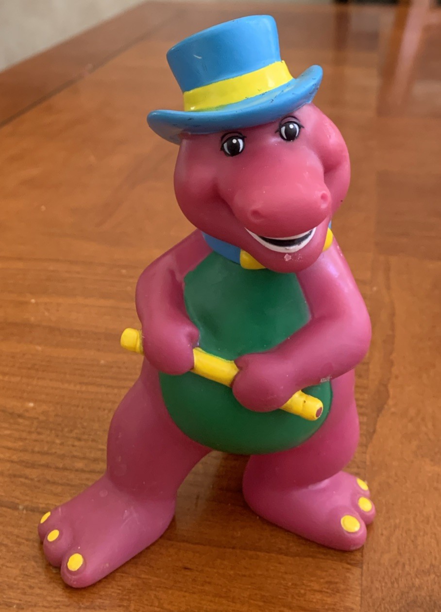 Vintage Barney The Dinosaur Figure Top Hat And Bar Dance The Lyons Group