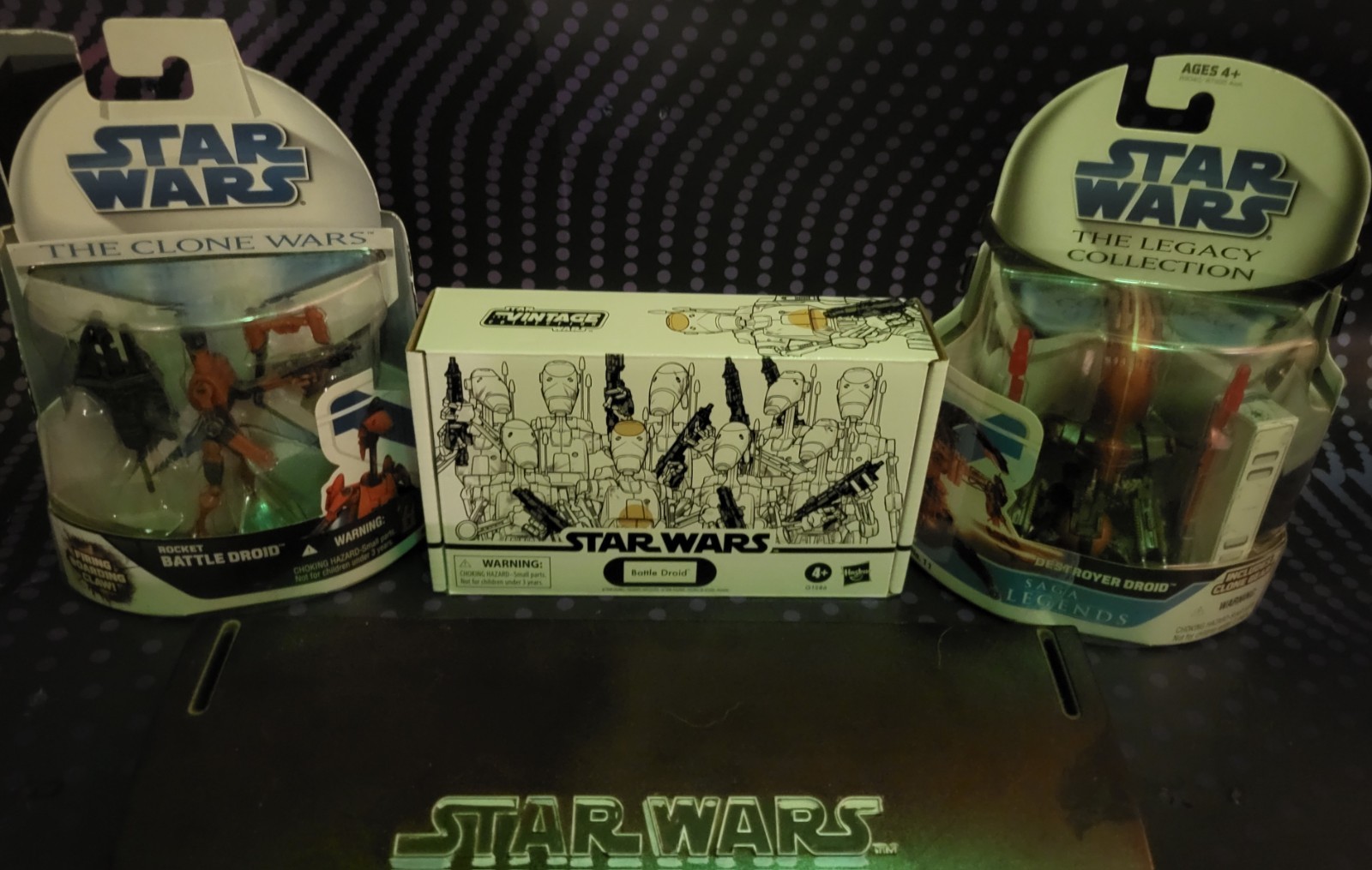 Hasbro Kenner Star Wars, Battle Droid 4-Pack, Destroyer & Space Droid, Factory