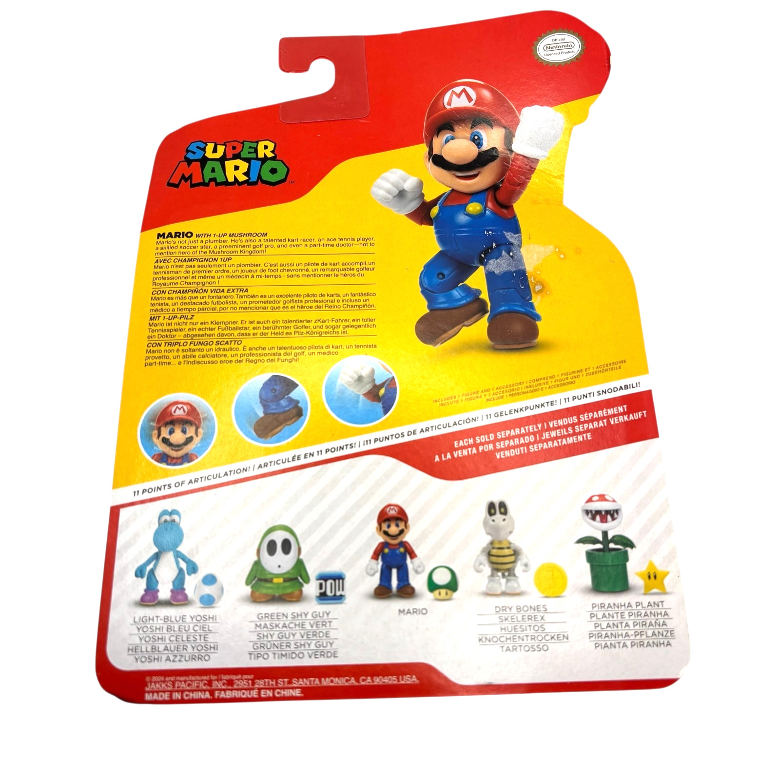 Jakks Pacific Mario 1-Up Mushroom Action Figure 4&Prime; World of Nintendo NEW NIP