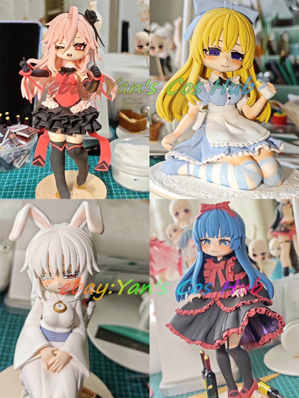 Custom Female Anime Character Clay Model Handmade Based On Provided Image