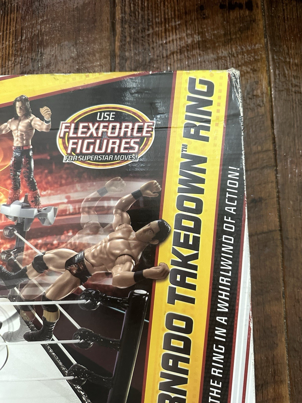 WWE Flex Force Tornado Takedown Wrestling Ring Factory New in Box / Box Has Wear