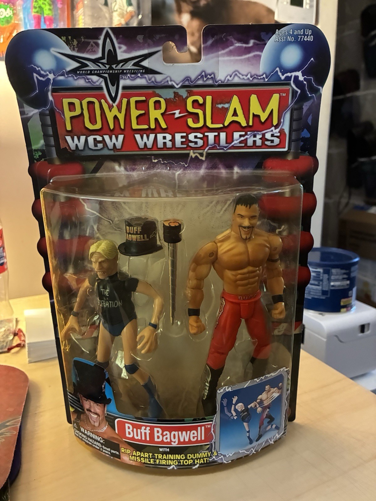 2000 WCW Toy Biz Power Slam Wrestlers Buff Bagwell w/ Rip Apart Dummy