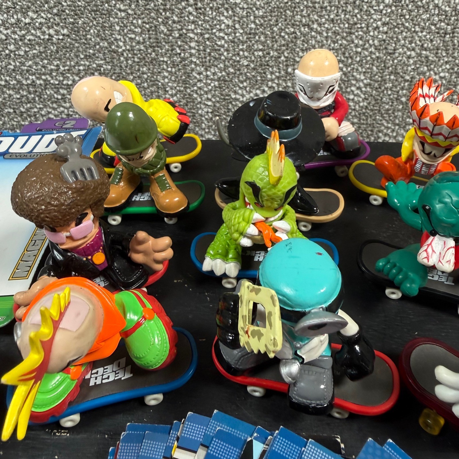 Tech Deck Dudes Evolution Figure Lot of 13 Trading Cards Tattoos X-Concepts Y2K