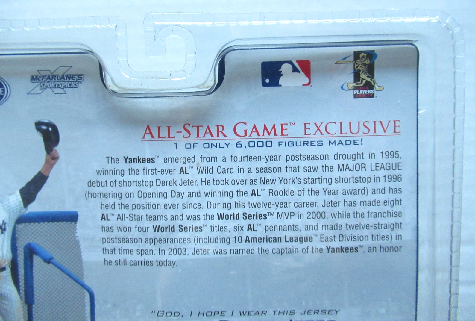 MCFARLANE DEREK JETER YANKEES HOF MLB ALL STAR GAME EXCLUSIVE 1/6000 FIGURE NEW