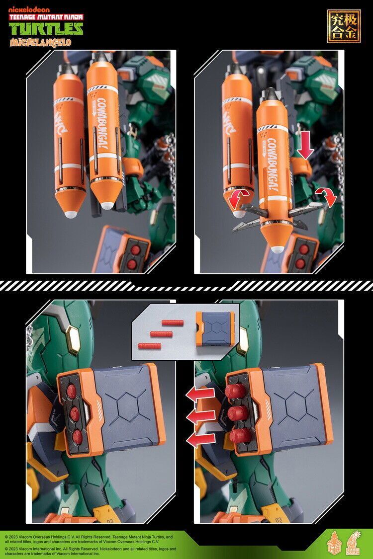 New In Stock HeatBoys HB0014 Robot Mecha Michelangelo Metal Build Action Figure