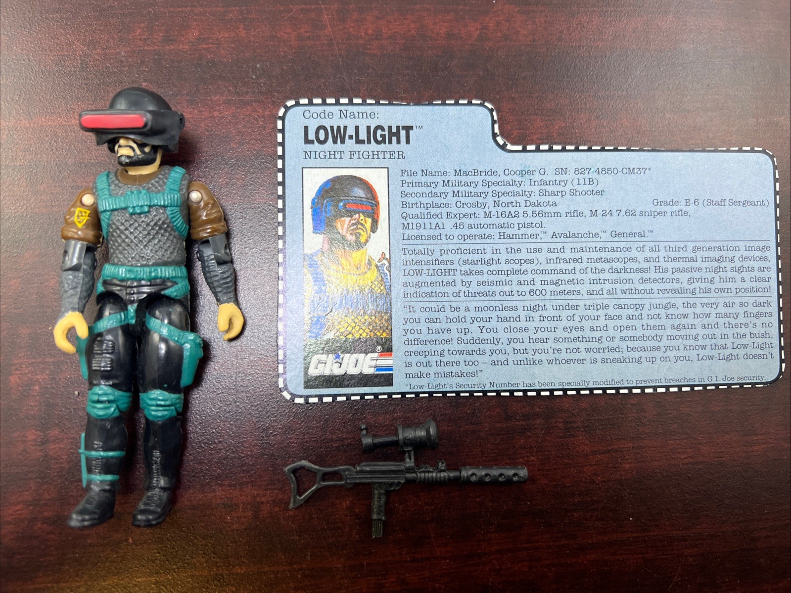 Low-Light V3 G.I. Joe 1991 Hasbro Vintage Action Figure W/ Gun And Helmet #ML