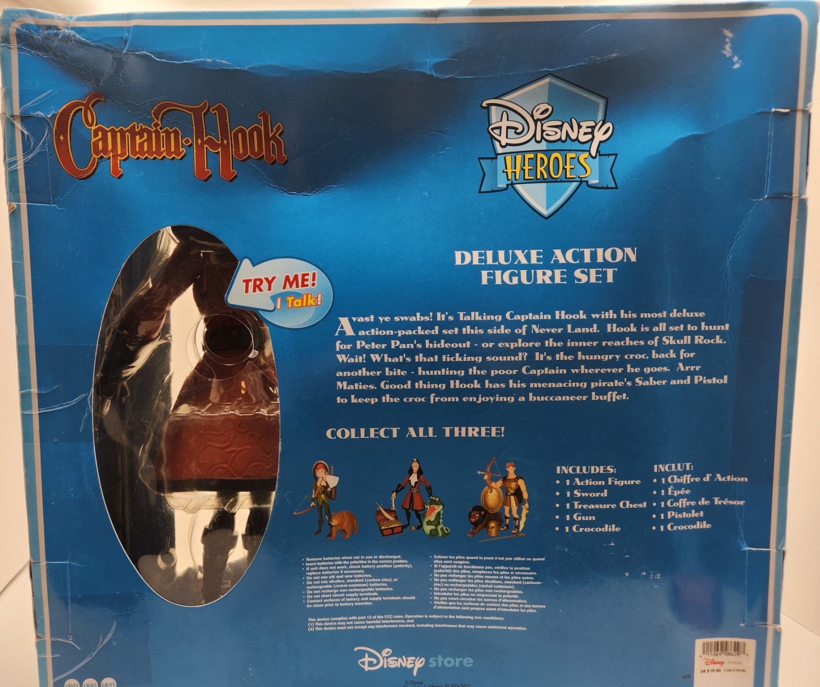 Disney Heroes Captain Hook Deluxe Action Figure Set w/Croc RARE! – Vintage