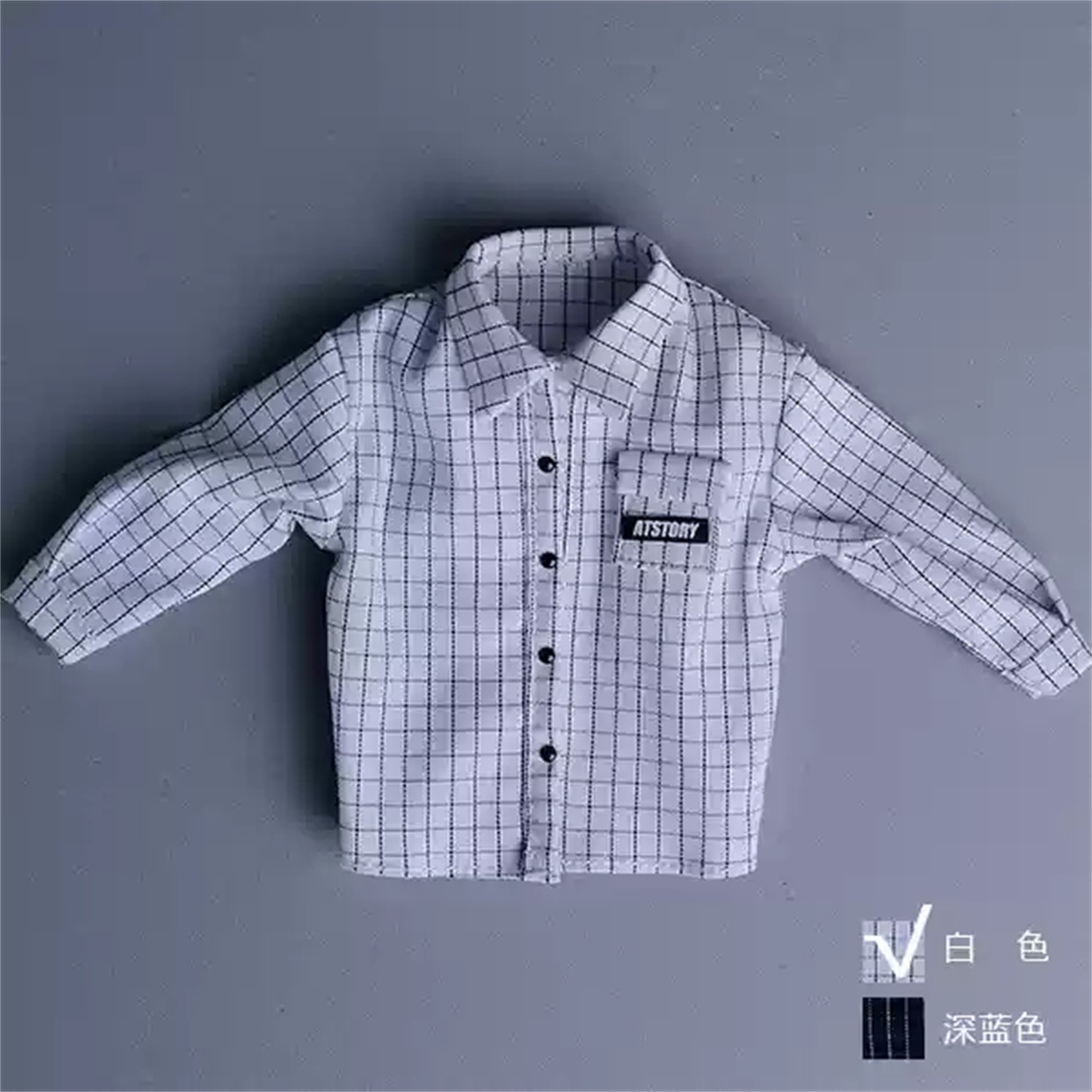 ATS 1/12 Male Plaid Long Sleeved Shirt Fit 6 » Figure Body