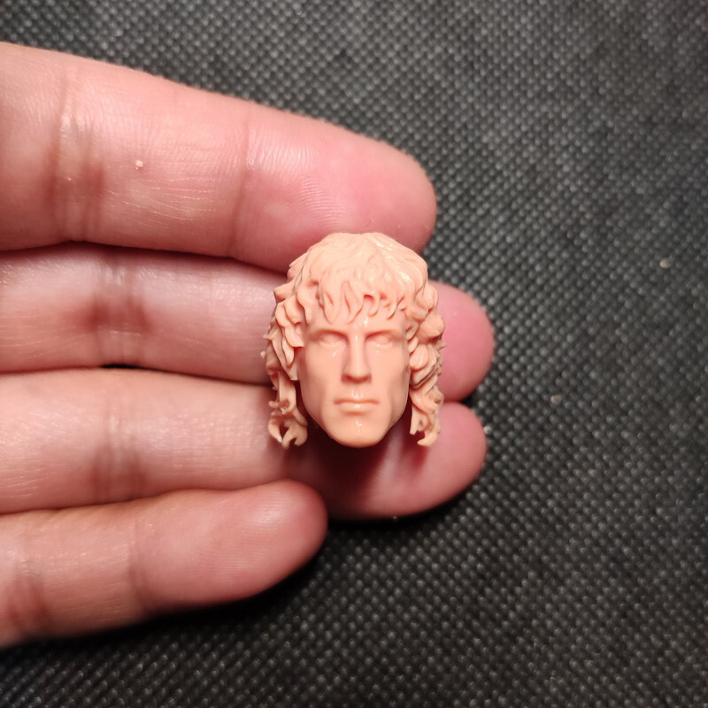 1/24 Scale Action Star The Scarf Rambo Head Sculpt Unpainted Fit 2.5&Prime; Figure