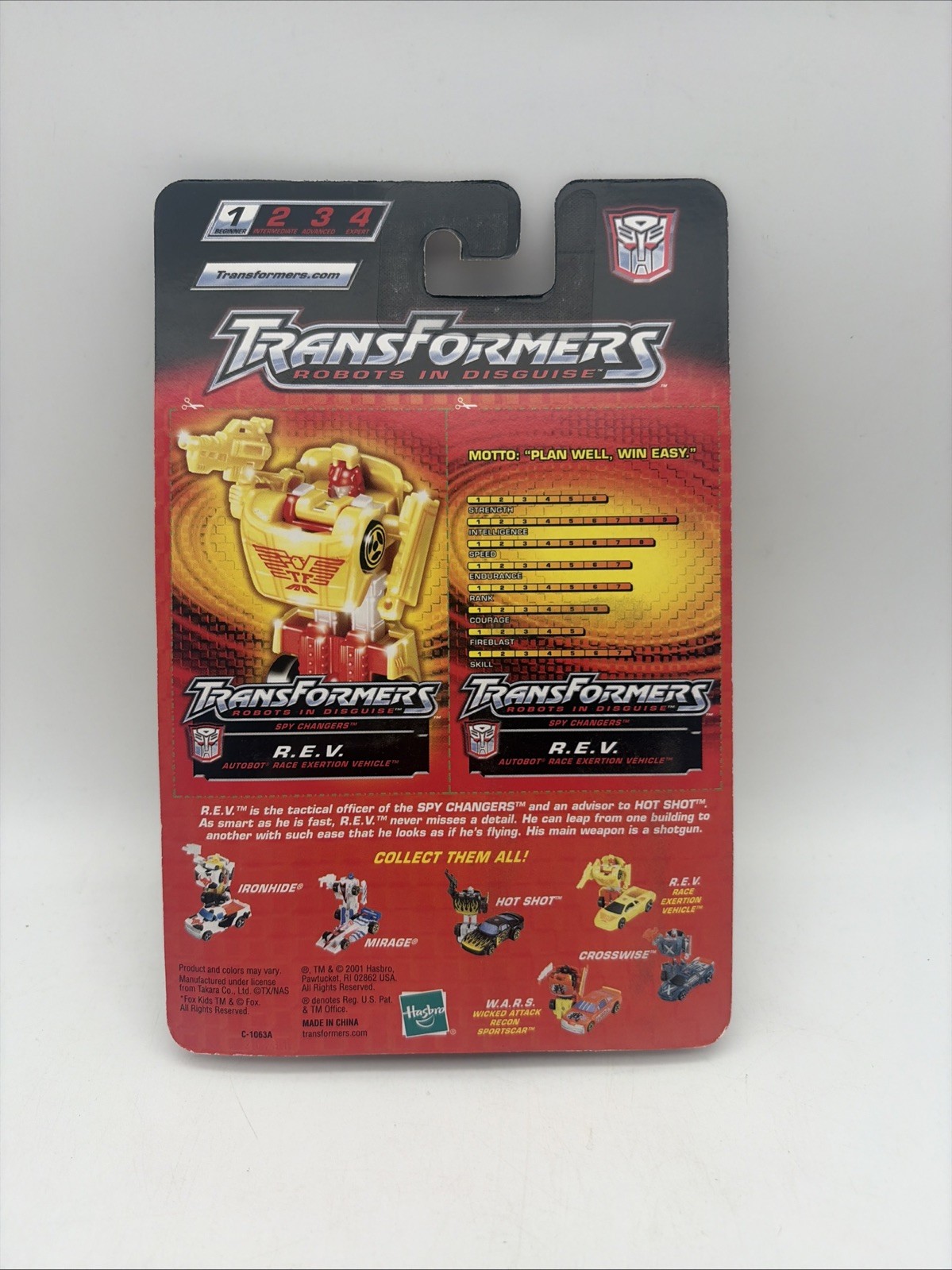 Transforms translucent Spy Changer R.E.V. Race Exertion Vehicle