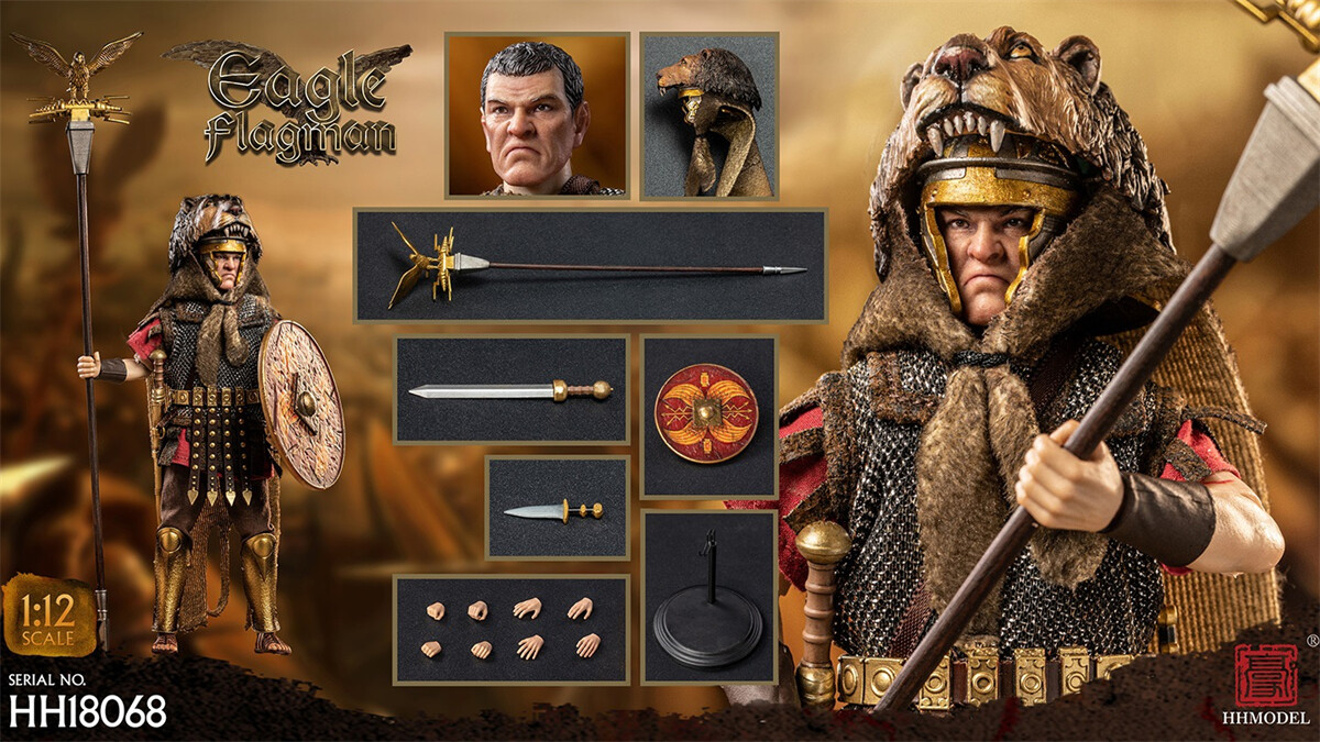 HHMODEL 1/12 HH18068 Imperial Legion Rome Eagle Flagman 6 » Action Figure