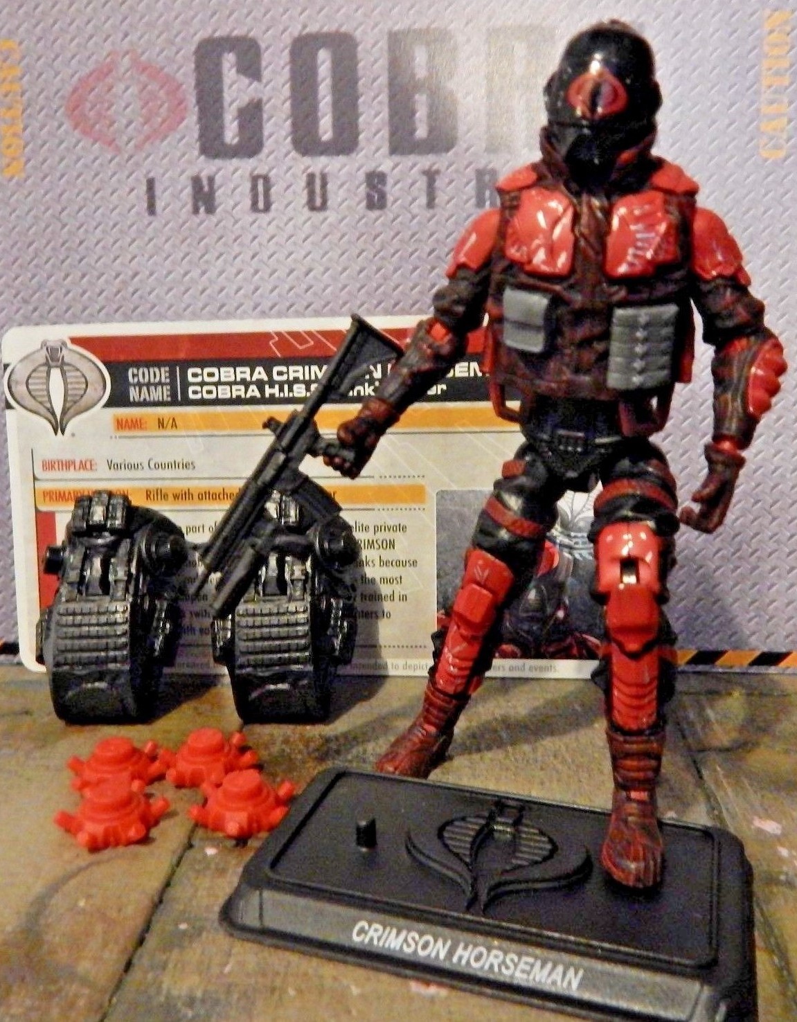 GI JOE ~ 2011 COBRA CRIMSON HORSEMAN ~ 100% & FILE CARD H.I.S.S. TANK DRIVER