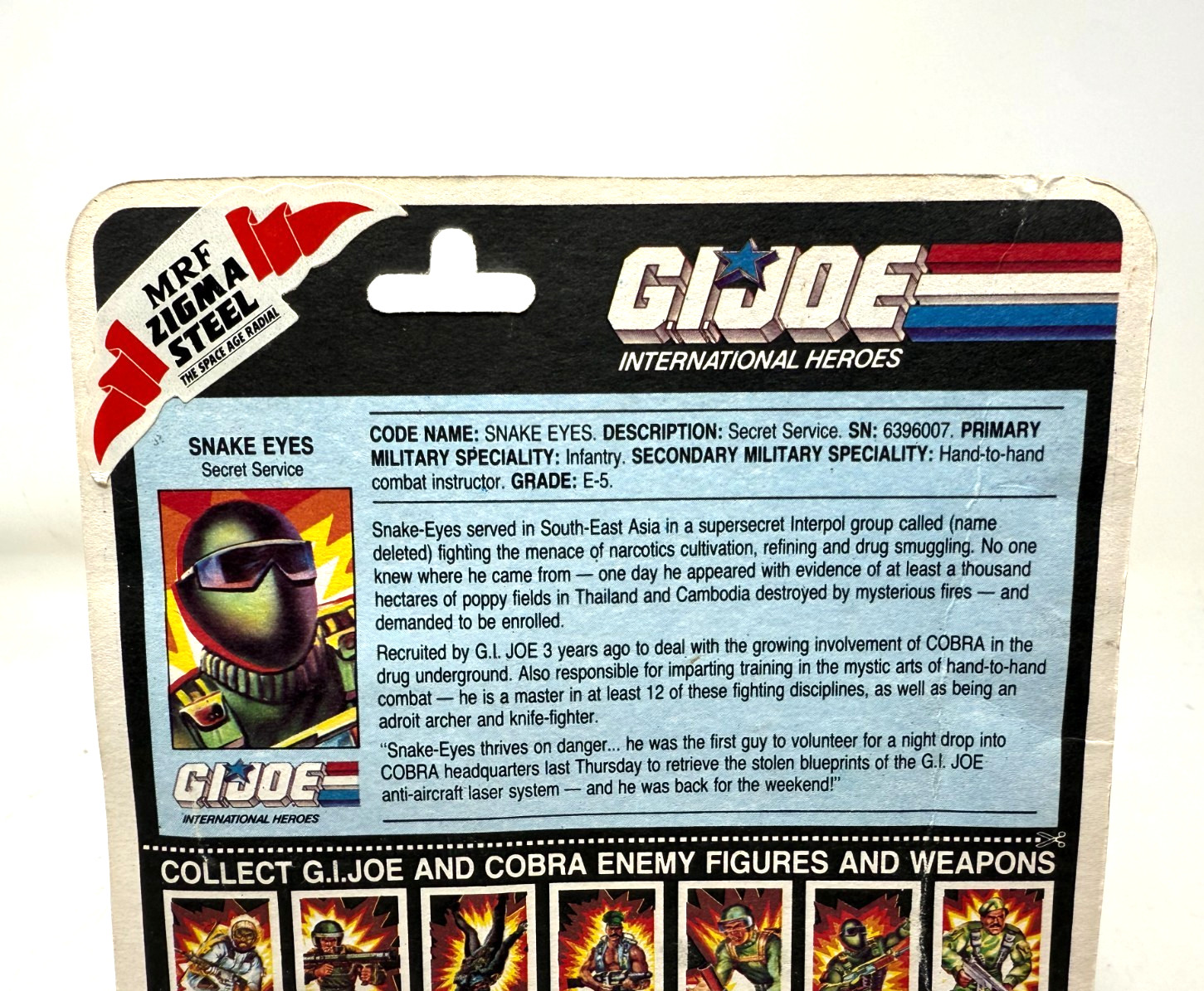 GI JOE 1998 Funskool India Nilco Snake Eyes SEALED NEW Action Figure