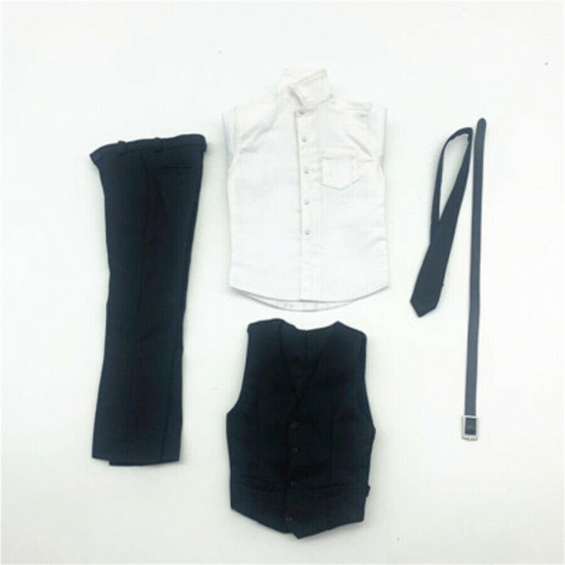 1/6 Scale Men&rsquo;s Suit Vest Pants Trousers Shirt Clothes 12 » Male Figure Soldiers