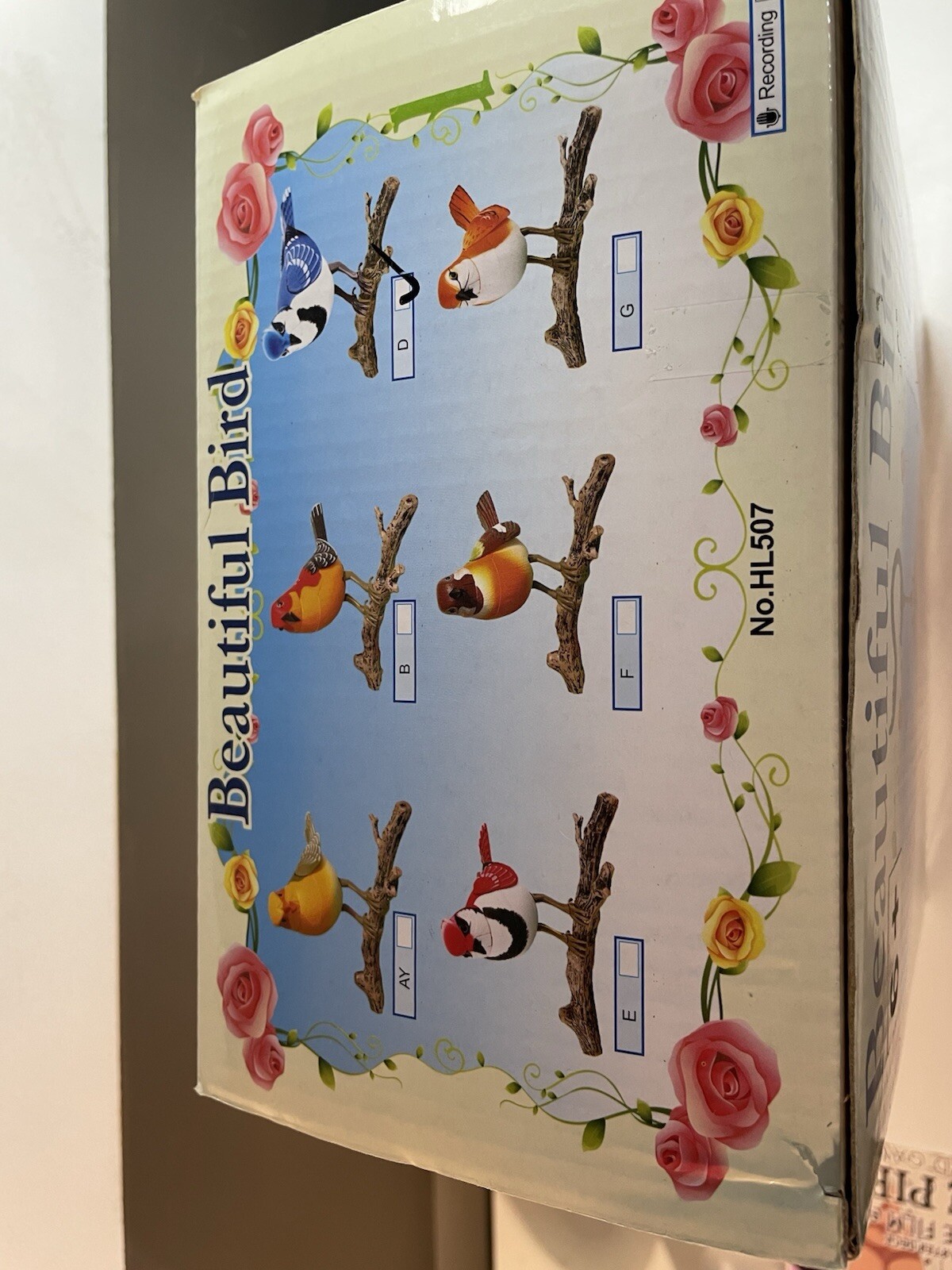 Blue Jay Realistic Singing & Chirping Bird In Cage Gift Set