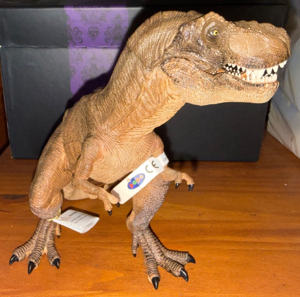 2005 Papo T-REX 6&Prime; Tall Dinosaur Moving Jaw Brown Tyrannosaurus Rex w/Tags