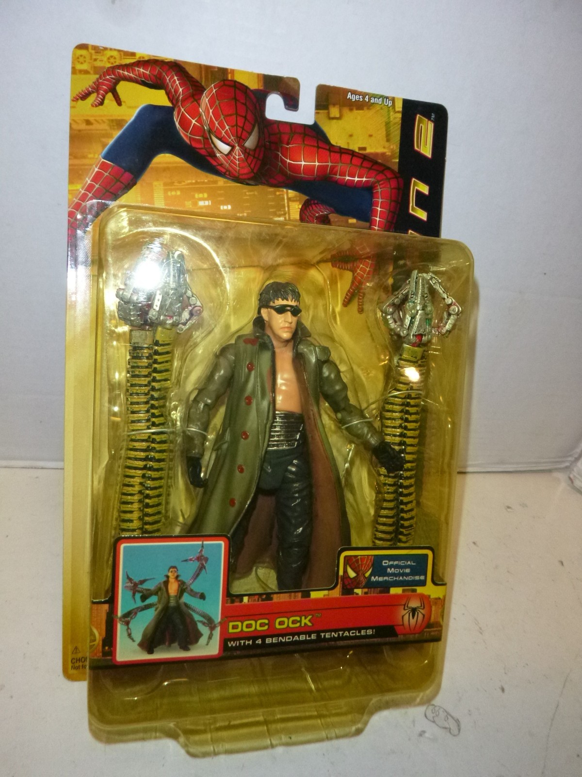 NEW 6&Prime; Doc Ock w bendable tentacles (MOC) Spider Man 2 (2004) ToyBiz Dr Octopus