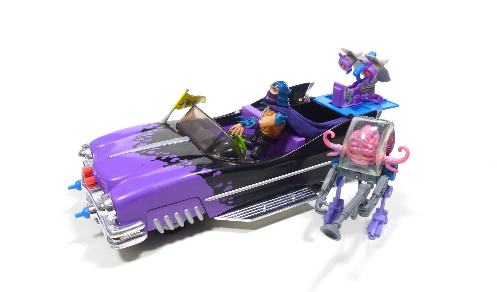 Vintage Playmates 1989 TMNT Footcruiser Vehicle + 1988 Shredder and 1989 Krang