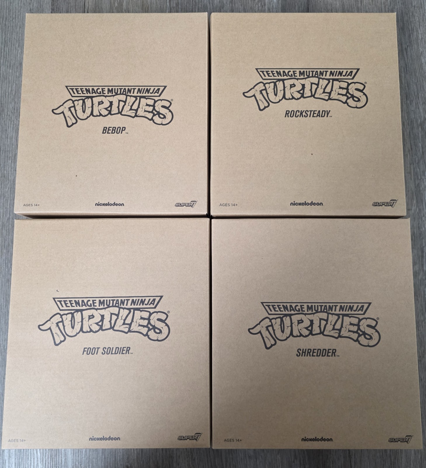 Super 7 TMNT Lot of 4 Shredder, Foot Soldier, Bepop, Rocksteady