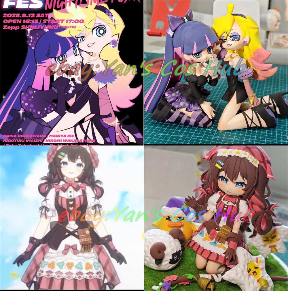 Custom Female Anime Character Clay Model Handmade Based On Provided Image