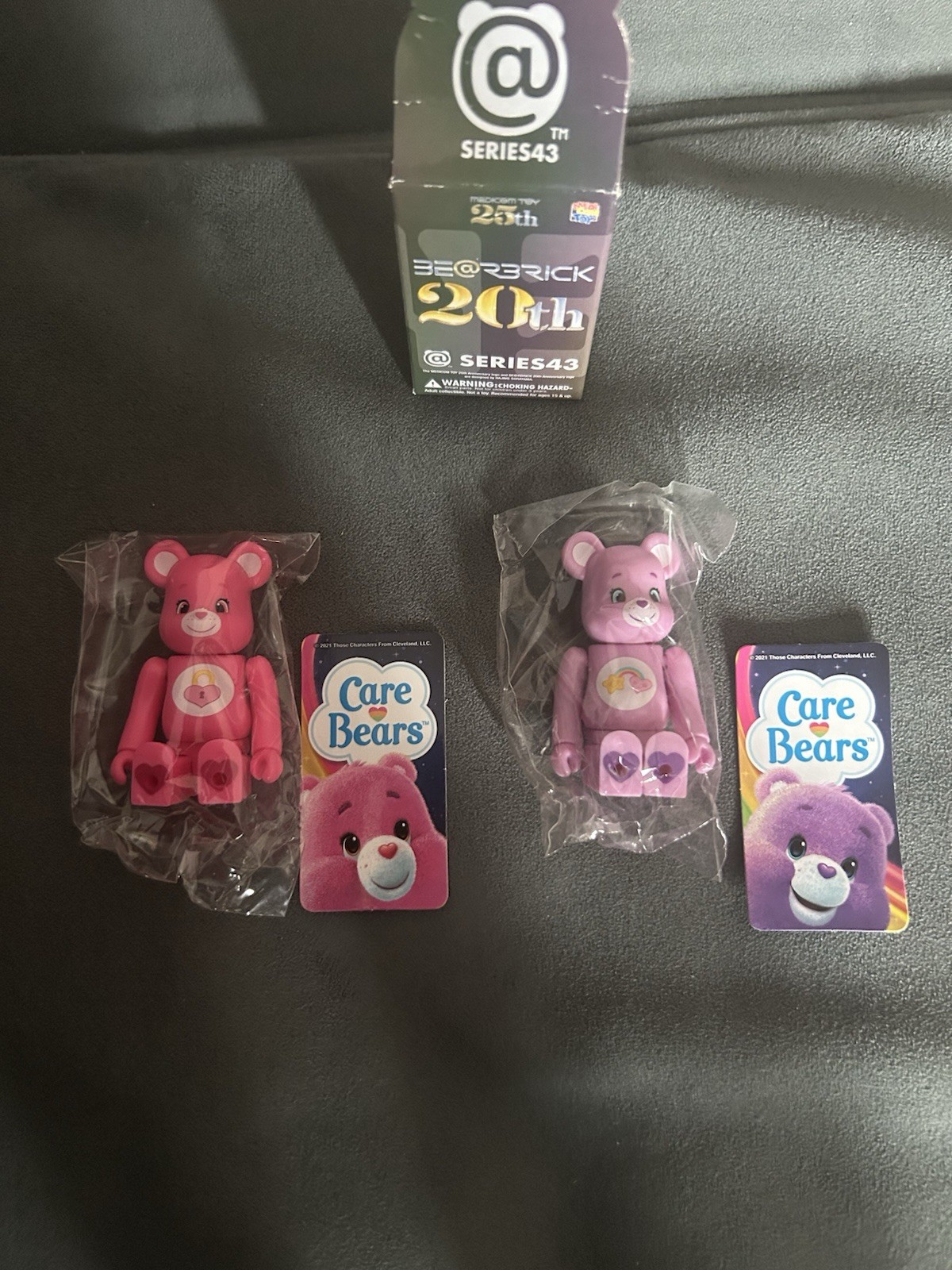 BeBrick Series 43 Carebears Purple & pink bear, Sealed bear , Tag Is Open