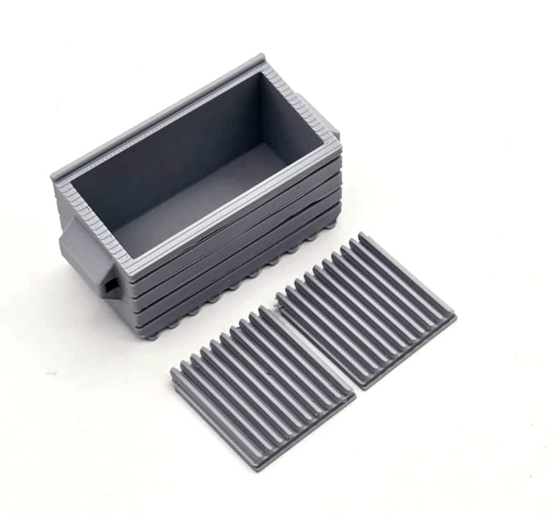 28mm Scale Dumpster Trash Can Table top Gaming Setting 3d Printed Gray