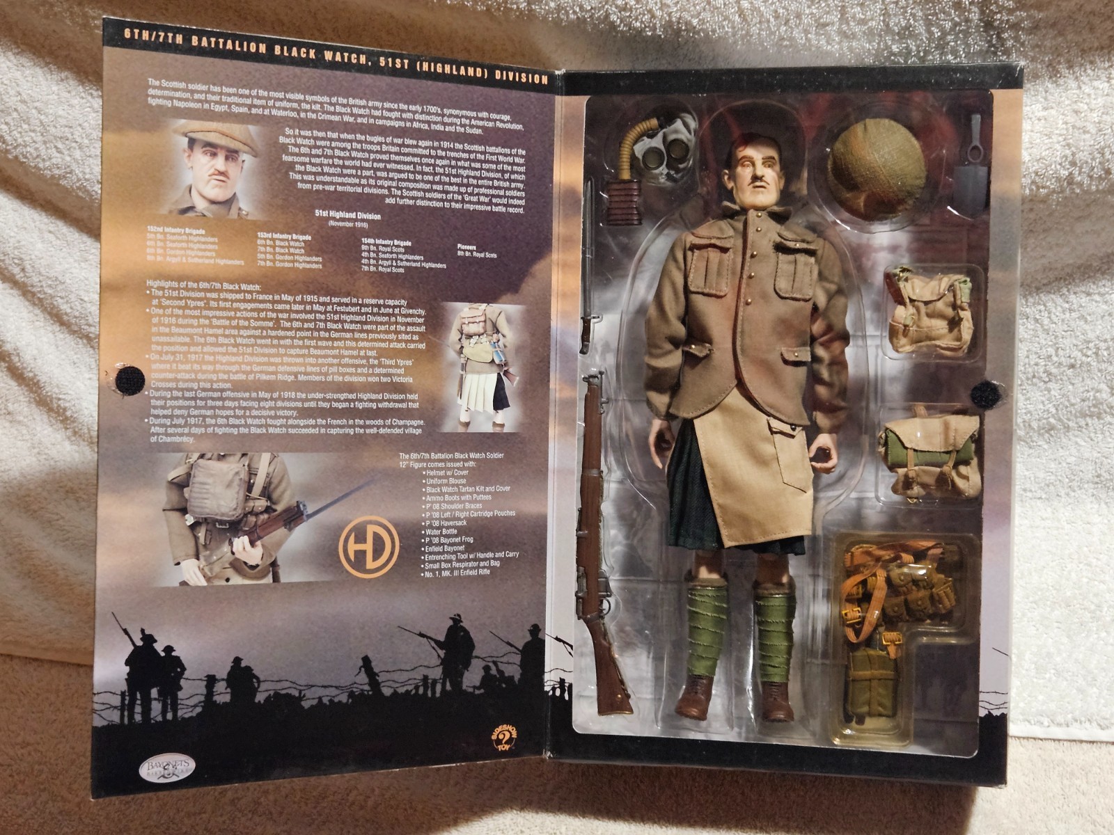 SIDESHOW &lsquo;Bayonets & Barbed Wire&rsquo; 6th/7th Battalion BLACK WATCH 12&Prime; Figure NIB!