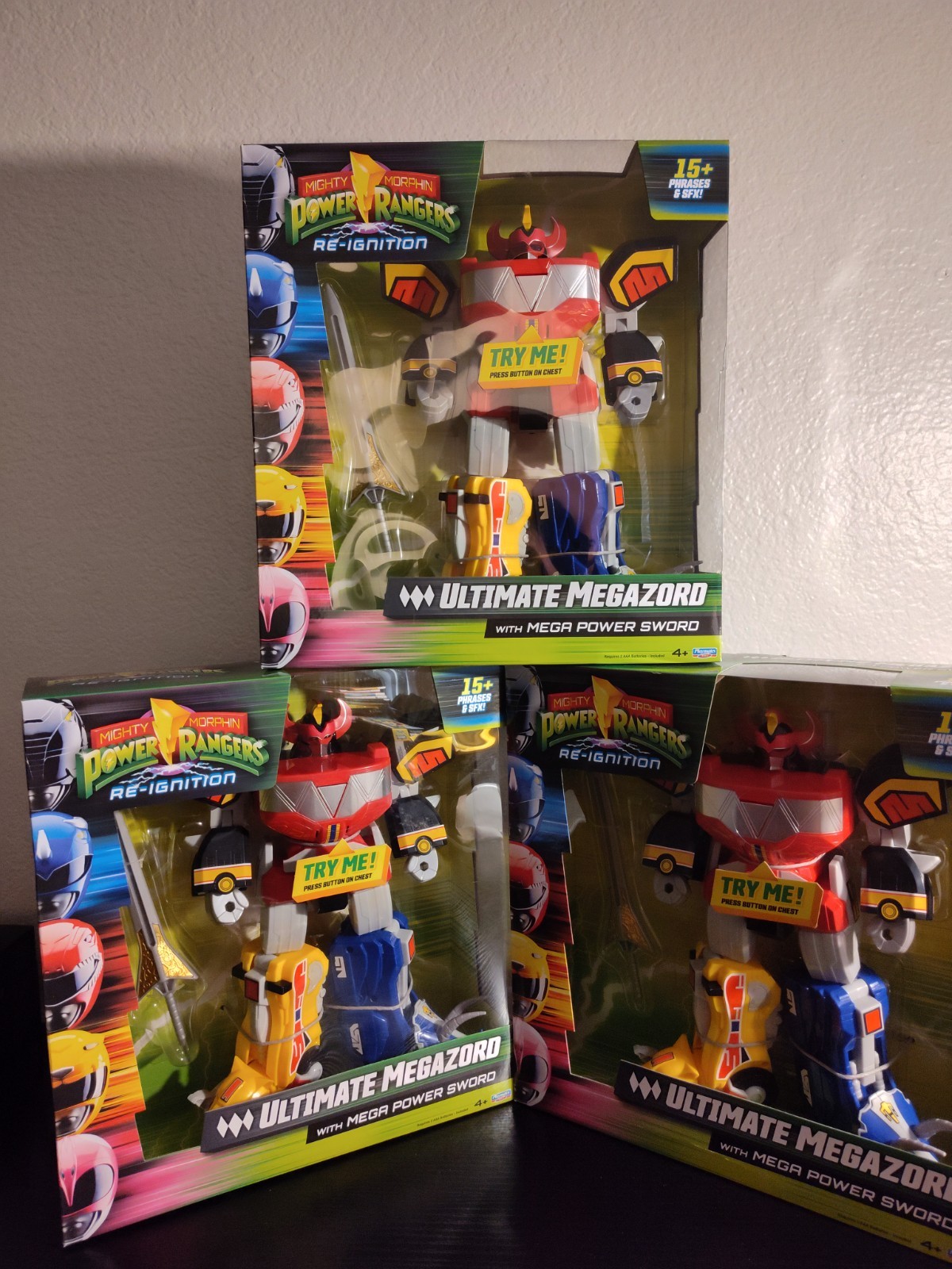 SET OF 3 Hasbro Power Rangers Re-Ignition Ultimate Megazord w/ Sword *NEW*