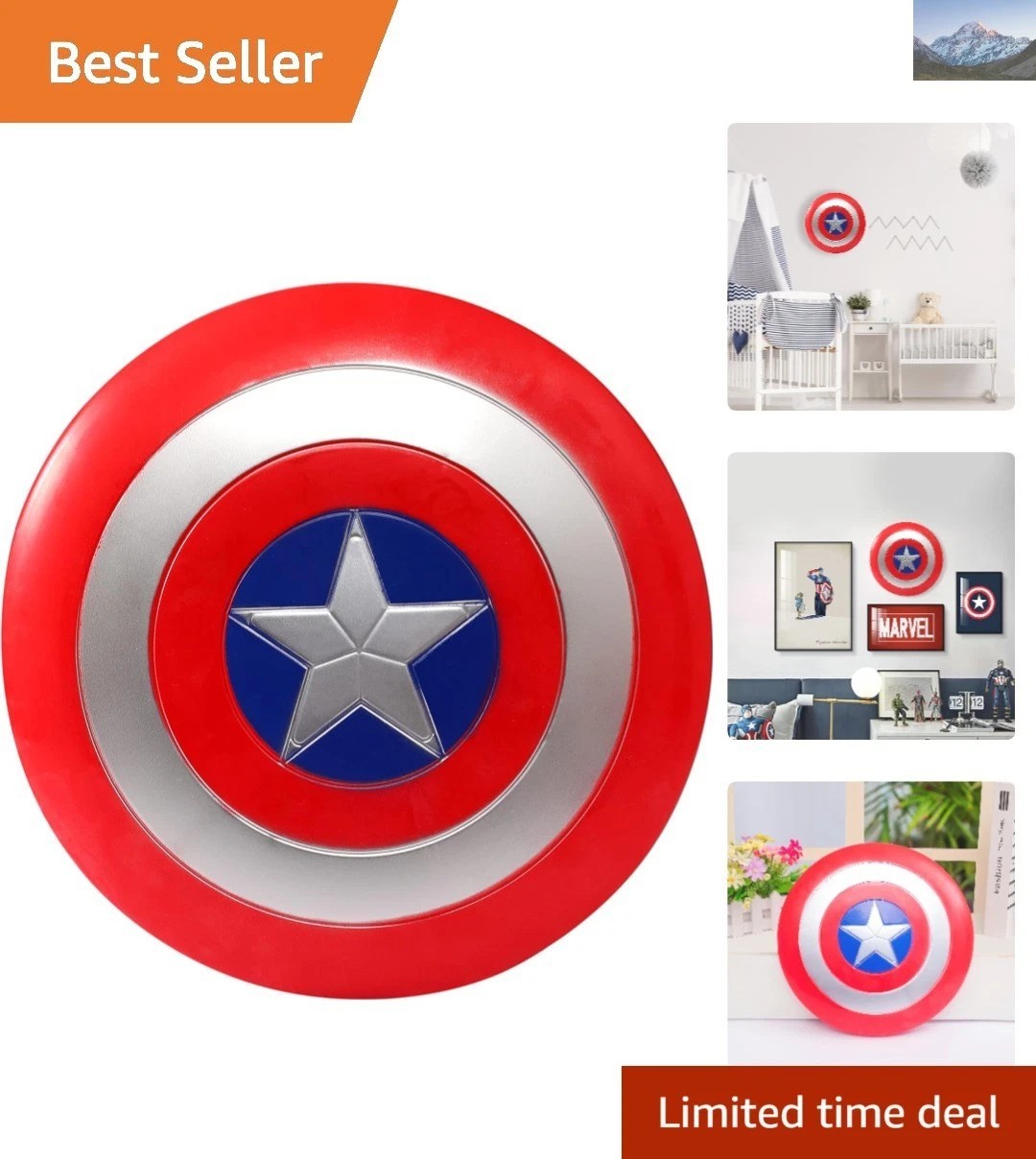 Lightweight 12-Inch PVC Captain Shield – Perfect for Kids Superhero Cosplay