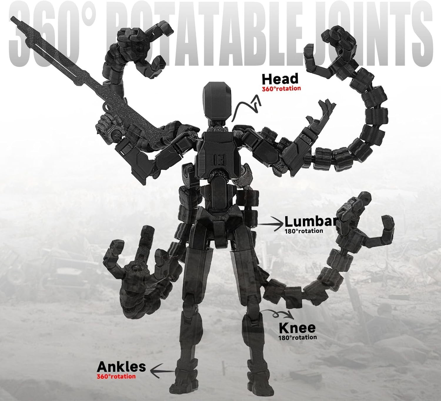 7.2 Inch Multi-Jointed Action Figure for Desktop Decoration and Play Activities