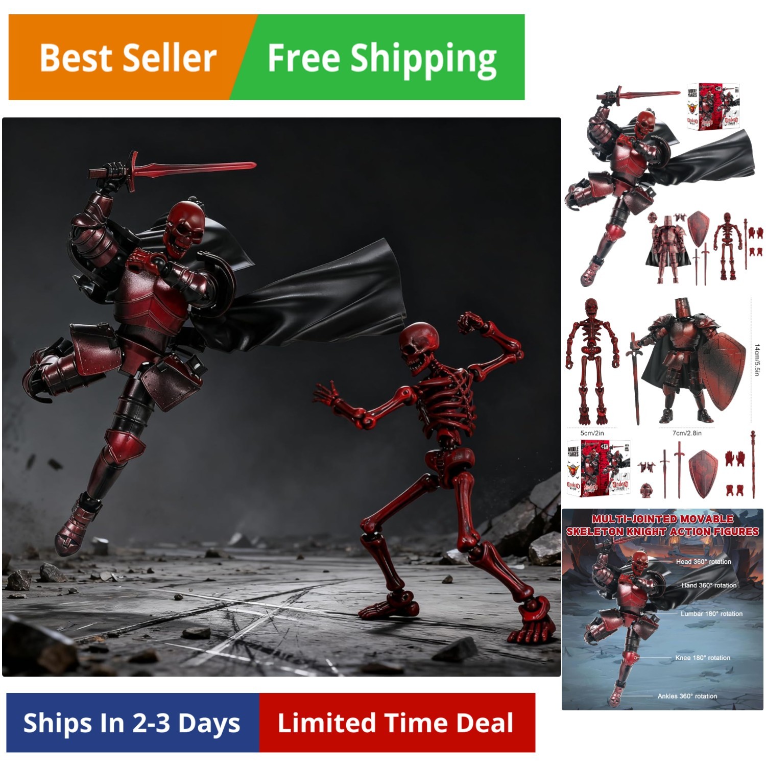 Medieval Action Figures Assembly Required, DIY Skeleton Knight Action Figures…