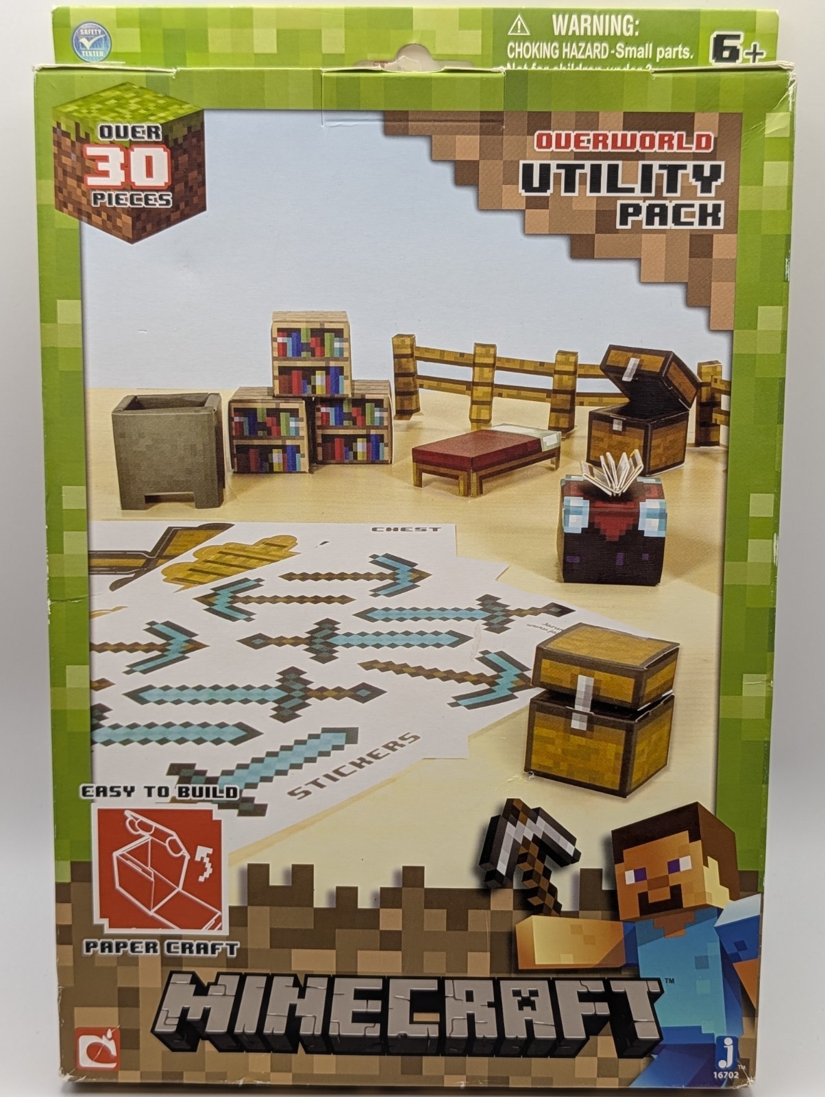 Minecraft Paper Craft Overworld Utility Pack Chest Table Cauldron #16702 NEW