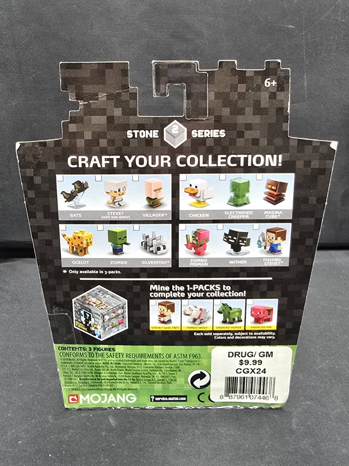 Minecraft Mini Figures Series 2 Stone Set Lot Of 4 Box 3-Pack BRAND NEW SEALED