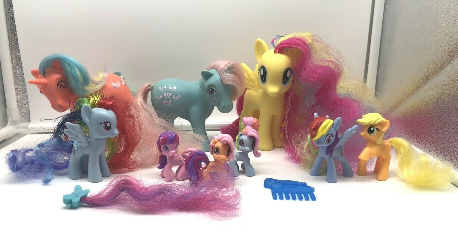 Vintage G1 & G3 My Little Pony Lot Of 9 Ponies Big & Small Figures 1980&rsquo;s – 2013