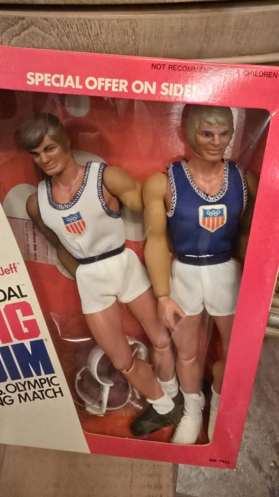 Vintage Mattel Big Jim And Jush US Gold Metal Olympics 2 PACK RARE FACTORY SEAL