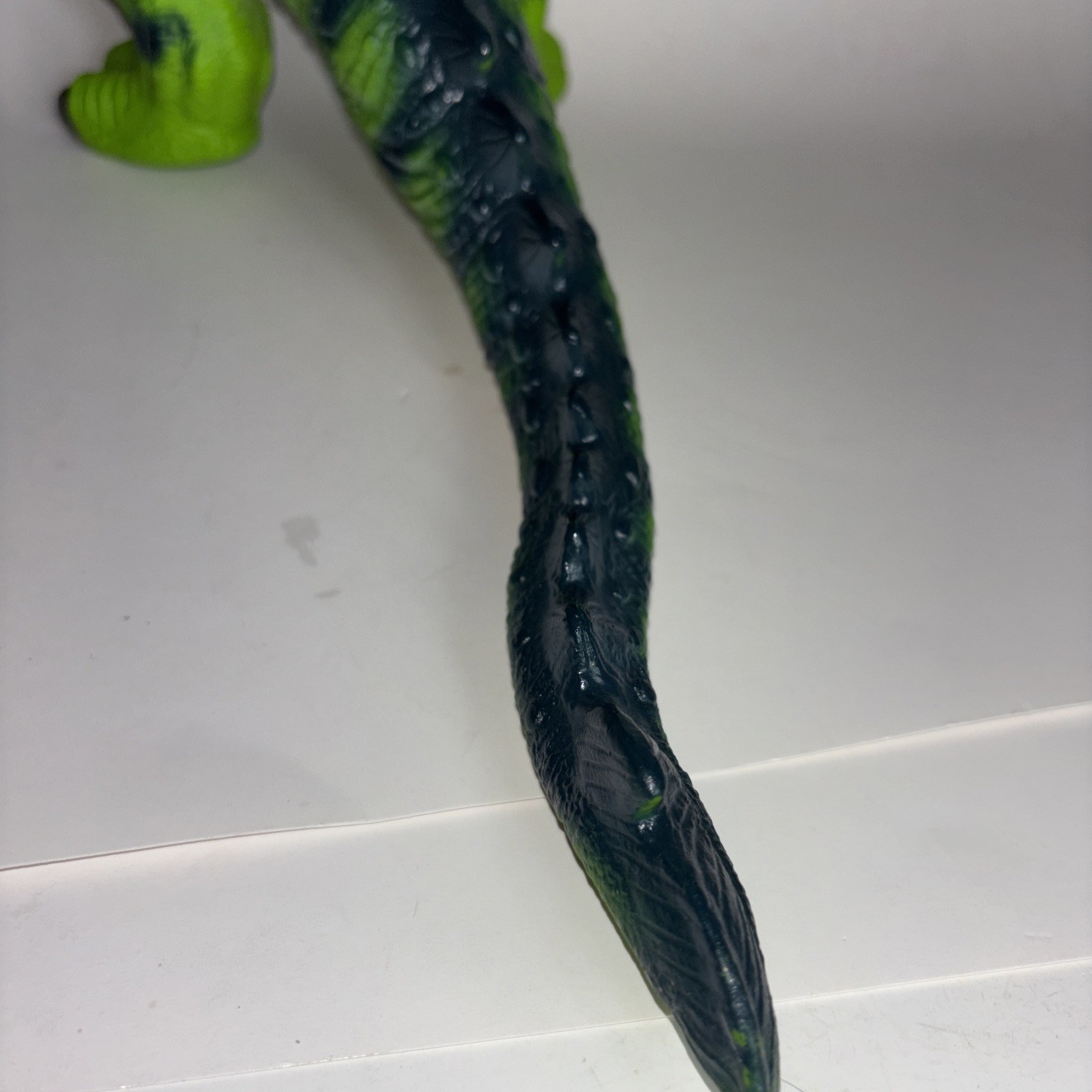 Wild Earth Jumbo Double Headed Dragon Figure Soft Rubber 15&Prime; Toy Green Blue Wing